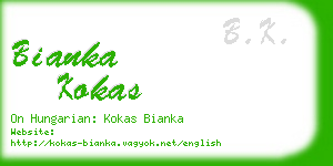 bianka kokas business card